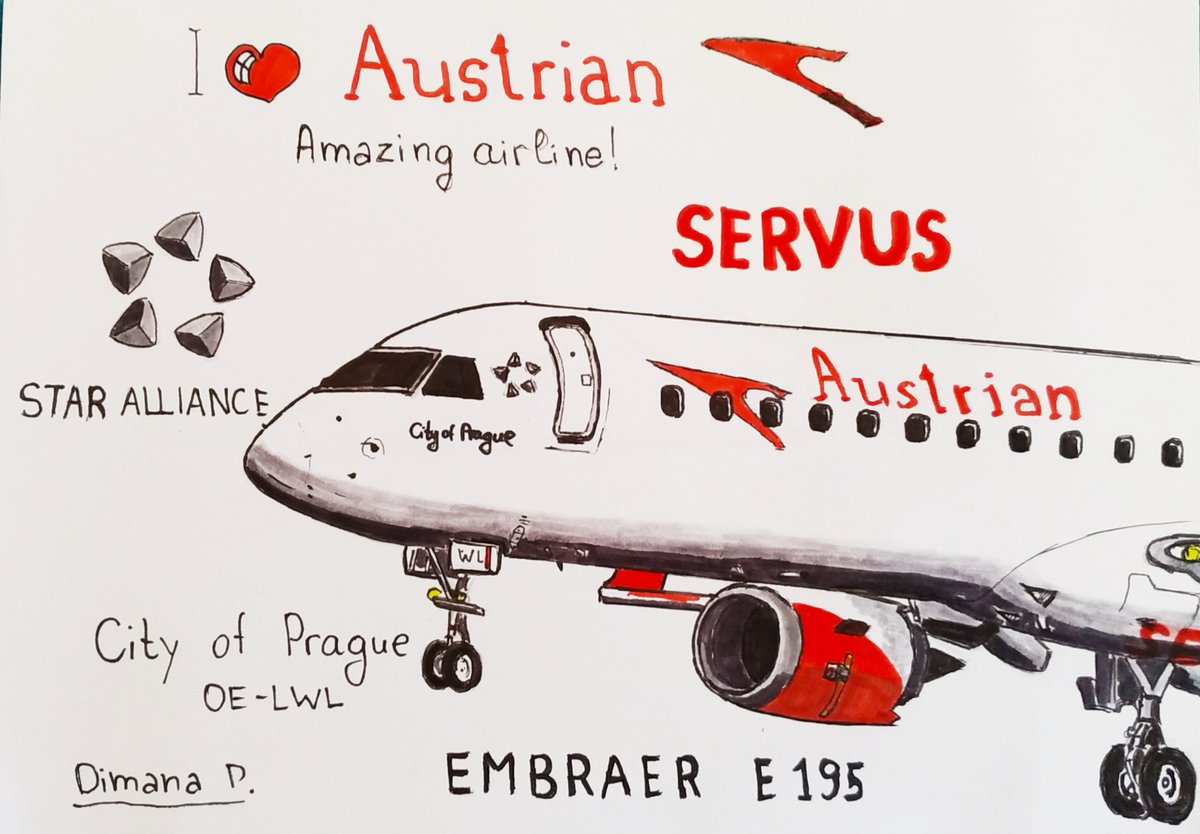 AircraftBy's tweet photo. I ❤️ @_austrian ! Drawn with love!
#austrianairlines #airline #Austria #embraer #embraer195 #embraerpics #e195 #e195lovers #servus #ilovetraveling #iloveflying #takeoff #amazingairline #drawing #aircraftdrawing #aviationart #aviationartost #aviationdaily #planehub #planegeek https://t.co/FWi92y7YtW