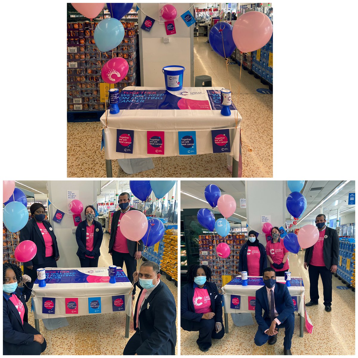 inthiH's tweet image. Bethnal Green metro turns pink for a good cause #tescoturnspink