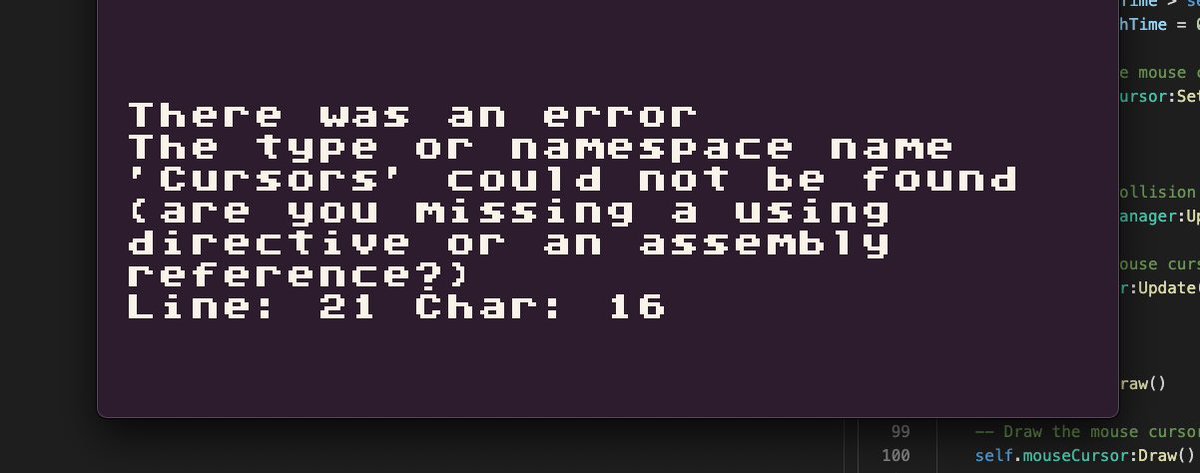 Starting  #LDJam later than I'd like. That said, I have a lot of UI work to do. Building  #TinyCard onto of a stripped down version of  @PixelVision8. Doing all the code in C# instead of Lua & added in some simple error messages since I using Rosyln for live C# code reloading.