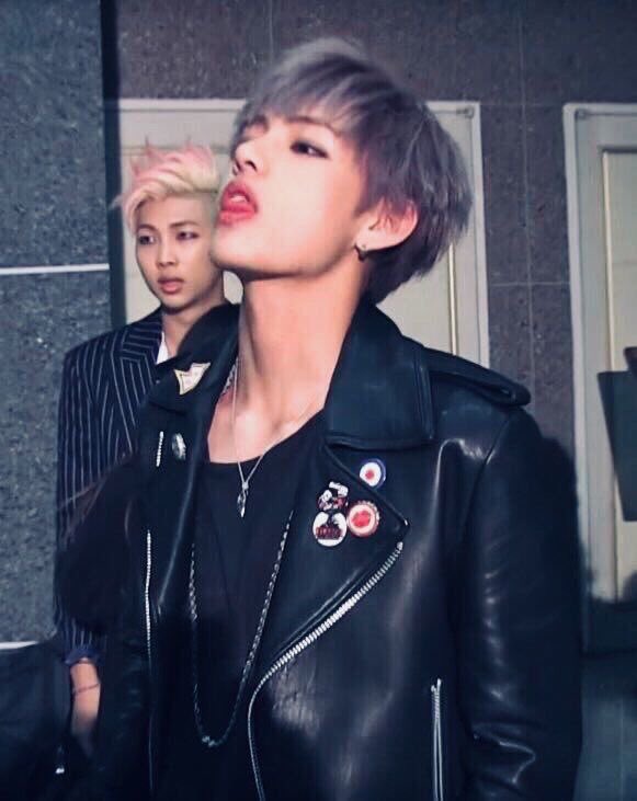 kim taehyung owning leather ; a thread