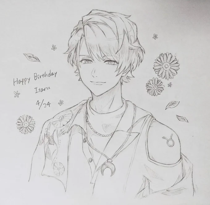 もう夜やけど、シャーペンでたるち描いたよ〜!

改めて、お誕生日おめでとう!🎉🎉
至さんモードな至さんも、たるちモードな至さんも、大好きです!

至さんにとって幸せな1年となりますように…!🌼.*

#茅ヶ崎至誕生祭2021 
#茅ヶ崎至生誕祭2021 
