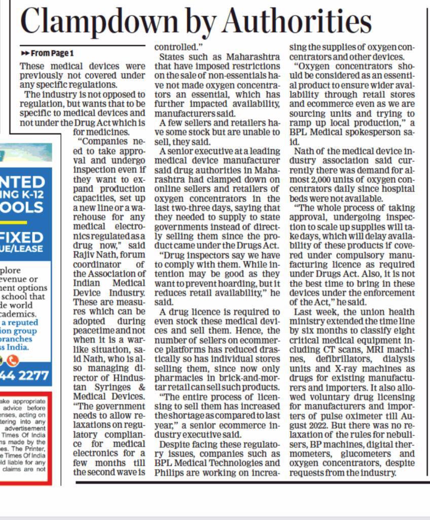 MiIAiMeD's tweet image. @PMOIndia @drharshvardhan @MoHFW_INDIA  🆘 Total confusion!Many #covid medicalelectronics unavailable! Traders/E commerce afraid 2stock n Mfr afraid 2invest with unpredictability.GoI not listening to our repeated requests of a structural regulatory shift  economictimes.indiatimes.com/industry/healt…