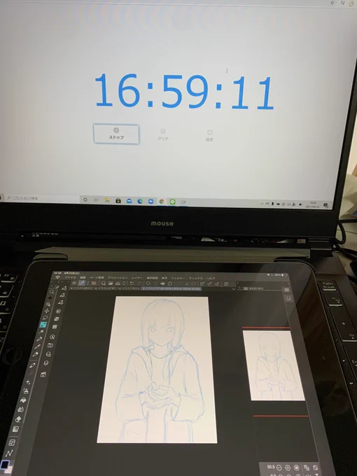 #20時間で絵を完成させよう

3時間目 4時間目

とりあえず手と髪以外線画終わった 
6時間目までには線画は終わらせておきたい 