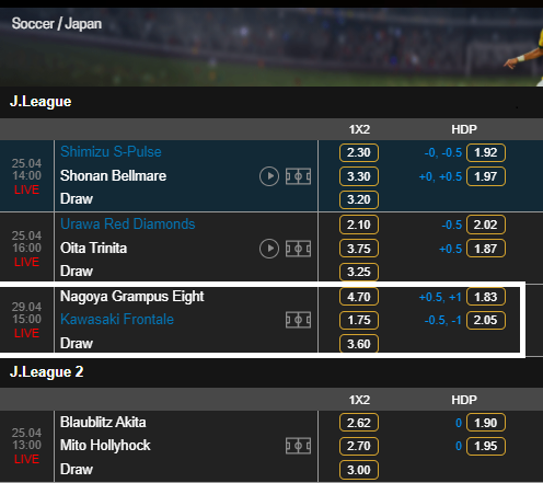 CASINOCASINO_CC's tweet photo. 【#Soccer ⚽ #JLeague】
Next match on April 29th 15:00
#NagoyaGrampus odds 4.70
#KawasakiFrontale odds 1.75

#casinocasino #カジノカジノ #オンラインカジノ #ブックメーカー #副収入 #フットサル https://t.co/5pV7jJvD7H