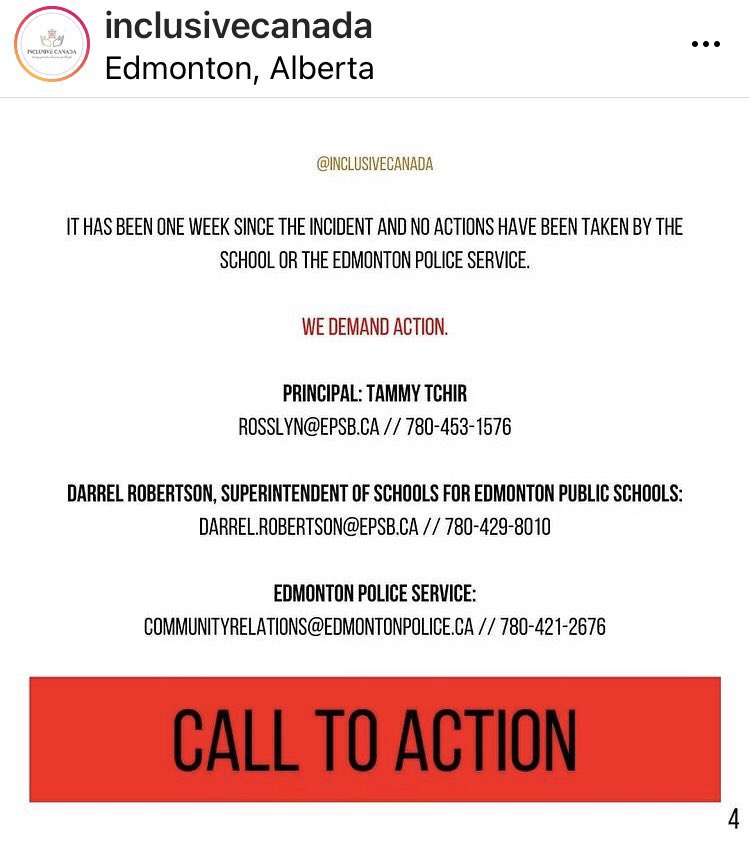 KalliLirette's tweet photo. This is appalling. I am watching intently to see how my employer, police service, and community step up to right this wrong (photos sourced from the inclusivecanada Instagram page). #BlackLivesMatter https://t.co/iGTJc8ok7A https://t.co/h6oWjc6ixB