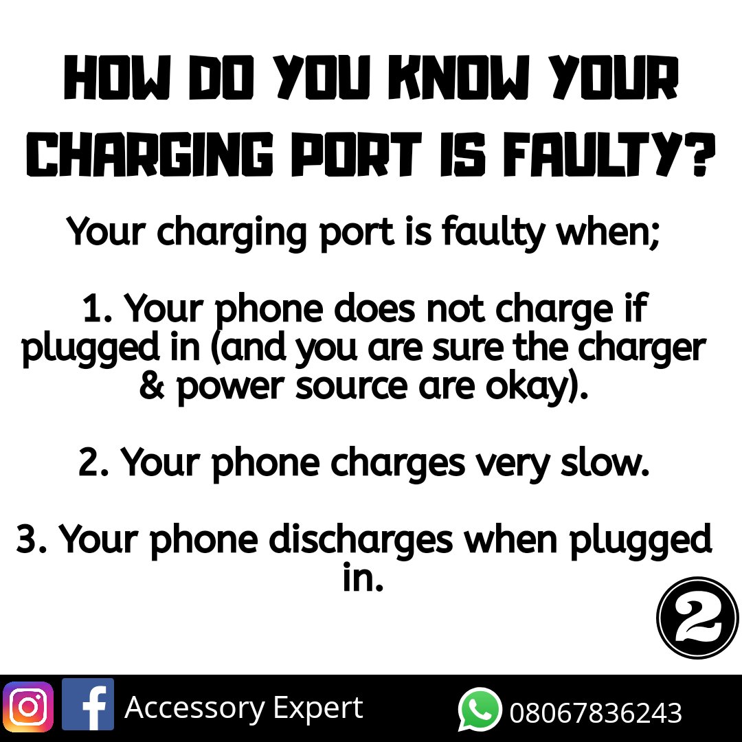 Have you ever felt the pain of your phone not charging? Just that the phone wouldn't charge up even though the charger is very okay.Or that it is taking a very long time to full, say something like "11hrs to full charge"These are signs of faulty charging ports.