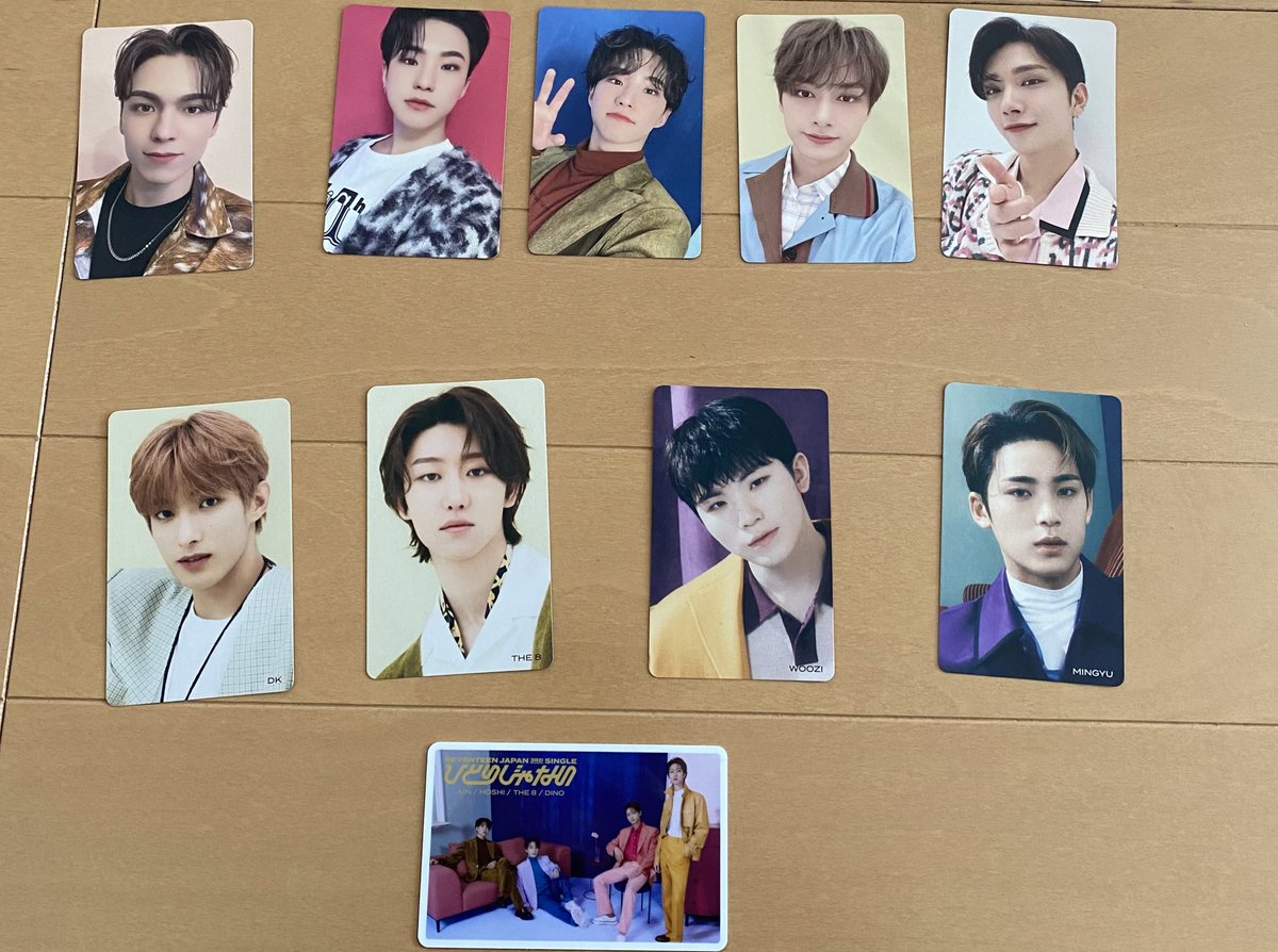 _SWD_88717211's tweet photo. SEVENTEEN セブチ ひとりじゃない トレカ交換

譲：HMV  ドギョム ディエイト ウジ ミンギュ
       通常盤  バーノン
       初回A ホシ
　　初回B ホシ
　　初回C ジュン
　　初回D ジョシュア
エムカード パフ���チ

求：スンチョル (同種のみ)
　　ディノorウォヌも検討致します

郵送希望📮 https://t.co/4DsOzFkhYH