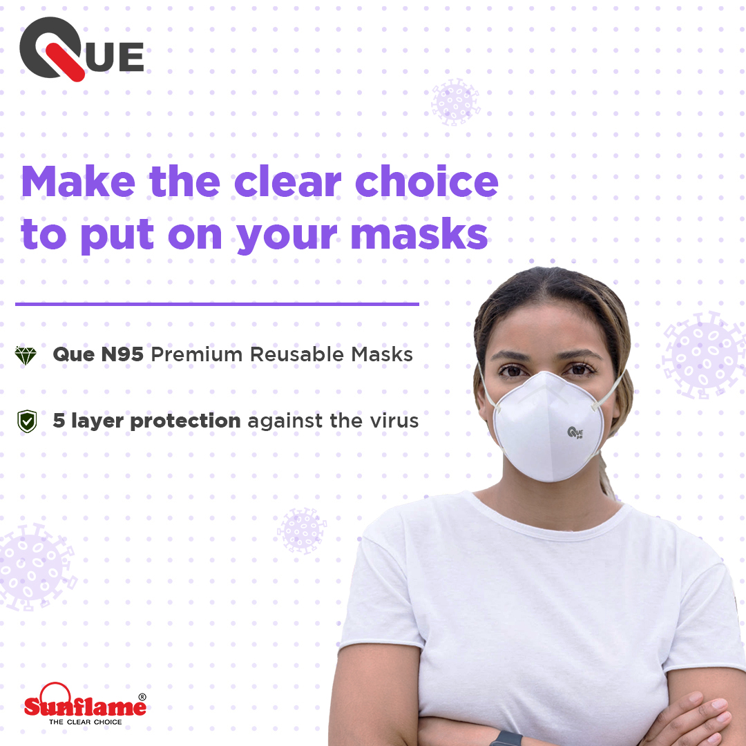 SunflameIndia's tweet photo. With the rising #covid cases, it is very clear that wearing #mask is #theclearchoice for each and everyone of us.
Buy #Sunflame Que N95 #reusablemasks that give you a 5-layer protection against the #virus
Shop now- https://t.co/GbTFGfEKmN https://t.co/pdGt3xSZeR