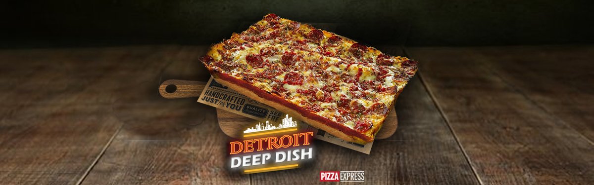pizzaexpressmy's tweet photo. The Chicago-Style Deep Dish pizza🍕. Golden, Deep🥧, Cheesy🧀 and Scrumptious. Stone baked @ 🔥400c🔥. You know you want it 😻. Delivering 'till 3am. Order Now @ https://t.co/HJaglTJxCE https://t.co/kh8WjNlNkU