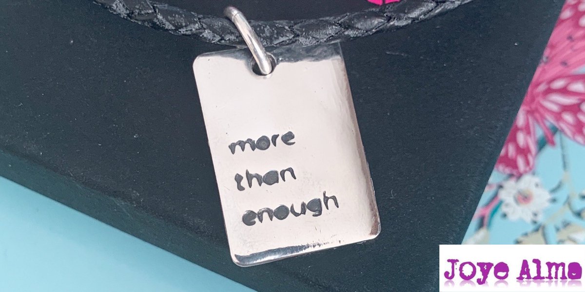 AlmaJoye's tweet photo. New in store today... a handmade more than enough pendant on a braided leather chainhttps://www.numonday.com/product/more-than-enough-necklace-on-leather/ #morethanenough #handmadejewellery @Numonday https://t.co/2U6g6rAP0e