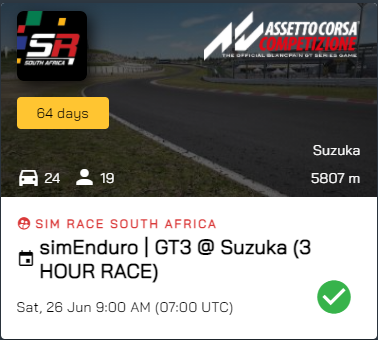 SimRace South Africa tweet media