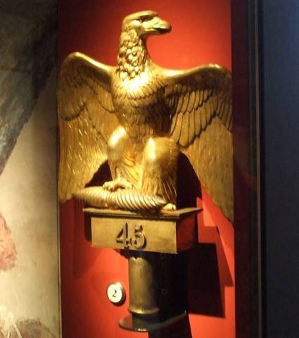 From there Ewart's Eagle was taken to the rear.One of 2 Eagles captured at Waterloo (both by Dragoons) which were later laid at the Prince Regent's feet in London.The Eagle was adopted by the Scots Greys as their badge & remains on the cap badge, the Eagle is at their museum.