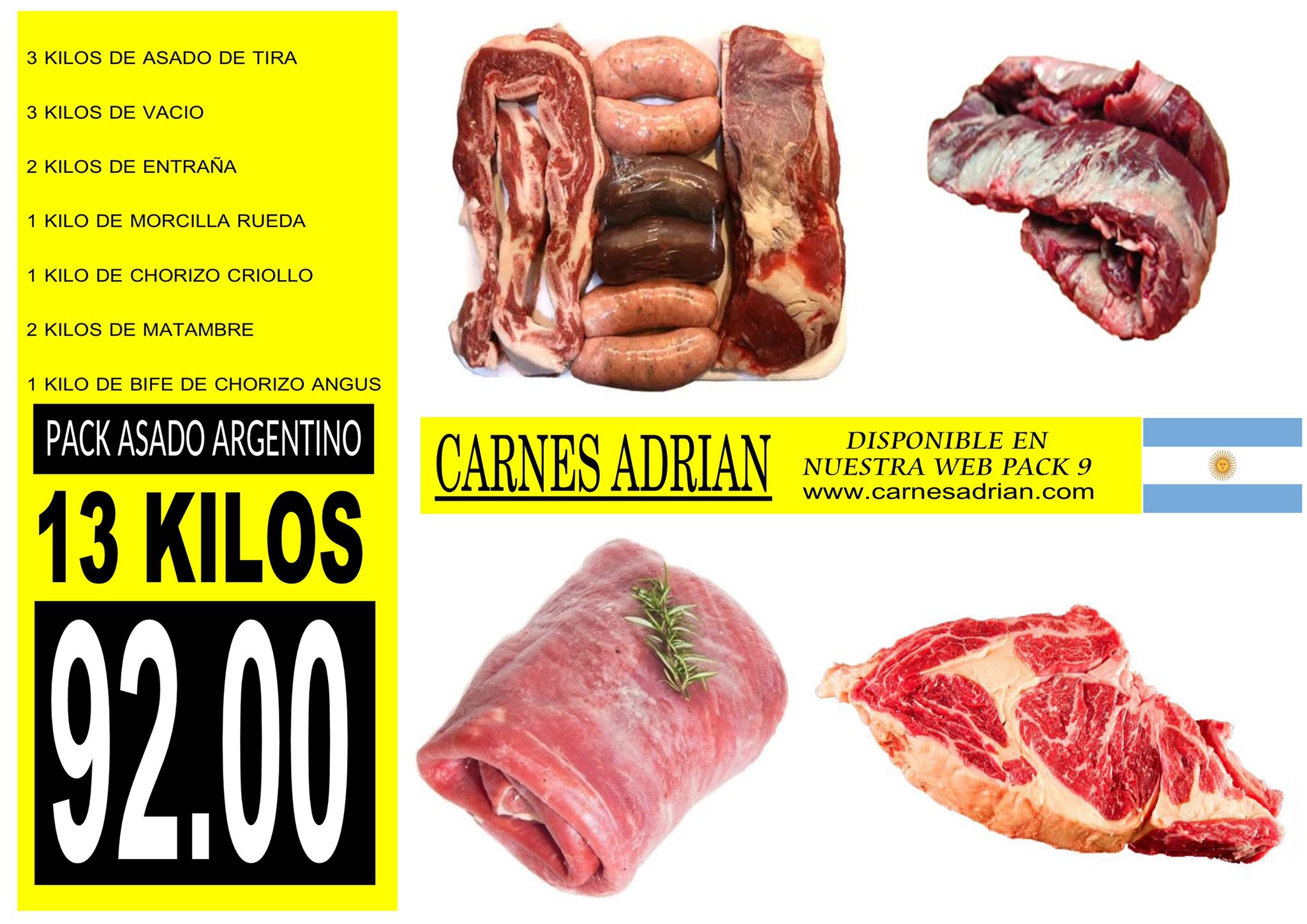 Carnes adrian precios