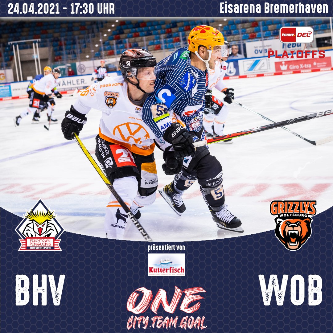 Tag der Entscheidung

Um 17:30 Uhr beginnt das entscheidene Spiel gegen die Grizzlys Wolfsburg.
Das Spiel präsentiert Kutterfisch-Zentrale GmbH.
📺 MAGENTA SPORT 
#WIRsindBHV #schnellsteZeit