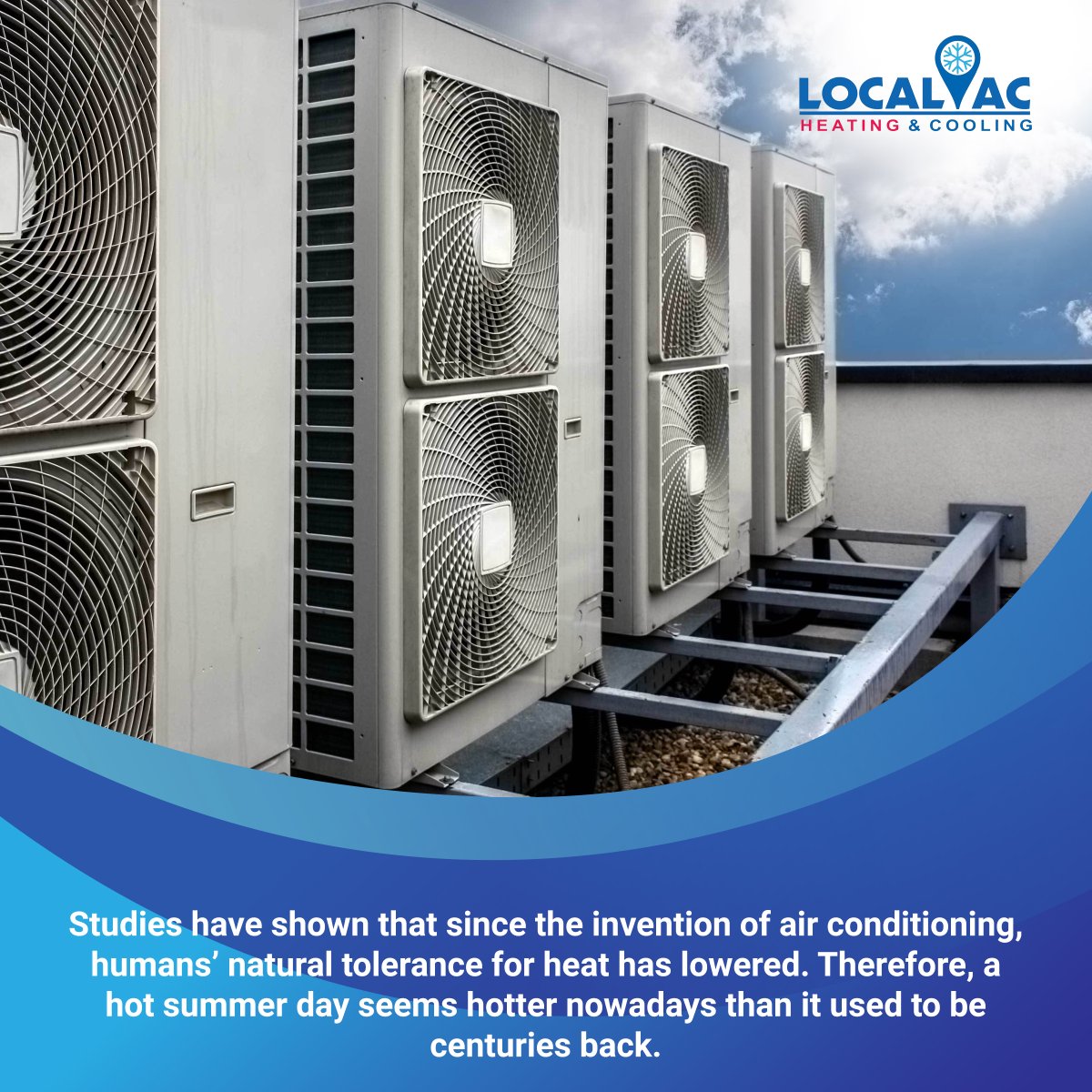 TheLocalAC's tweet image. Studies have shown that since the invention of air conditioning, humans’ natural tolerance for heat has lowered. Therefore, a hot summer day seems hotter nowadays than it used to be centuries back.

Explore more at- local-ac.com

#localac #ac #hvac #hvaclife