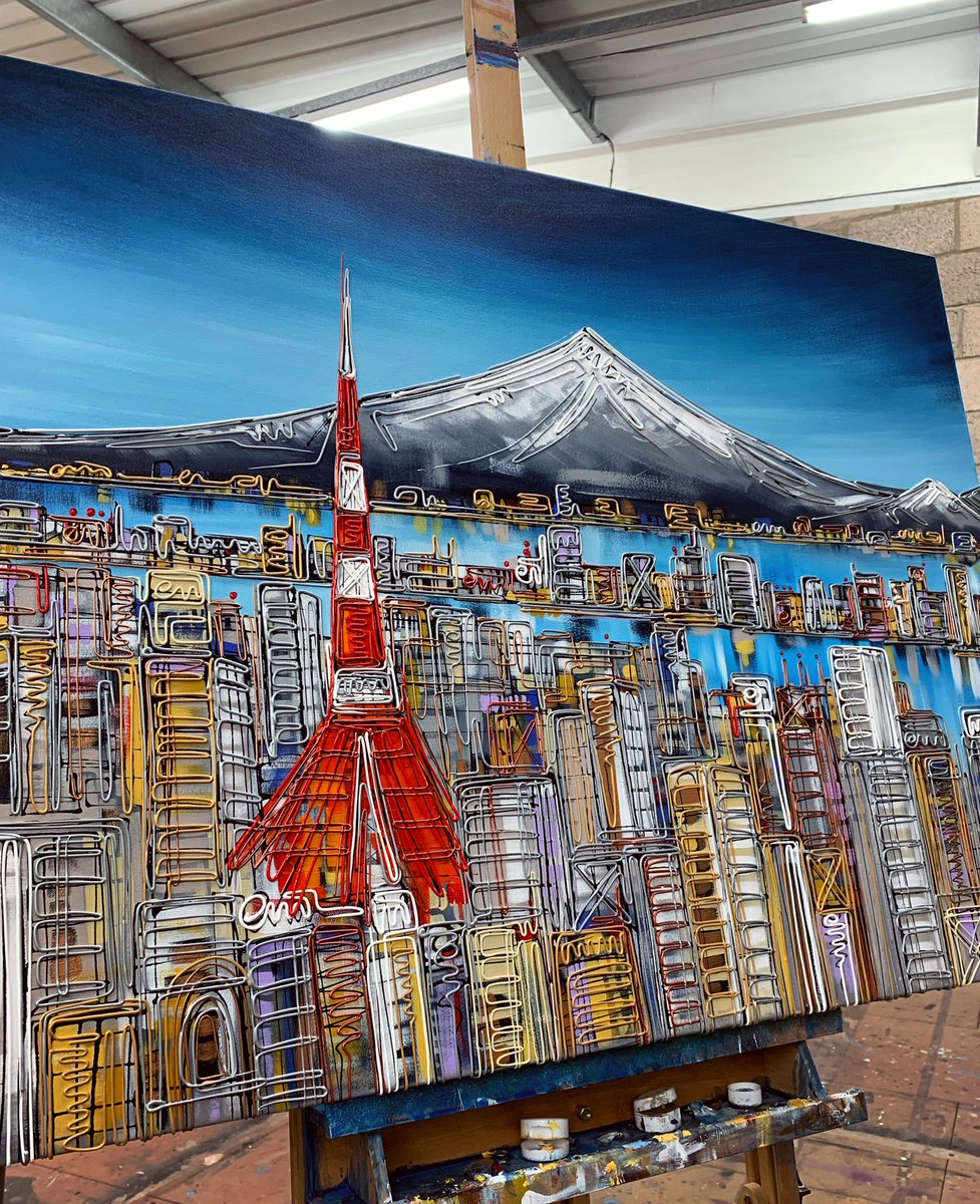Tokyo Tower Commission completed. Love creating this bespoke piece. #saucebottle #commission #originalartwork #bespoke #completed #cityscape #tokyo #tokyotower🗼