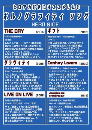 なかやん 何故か分からんがポルノグラフィティとその名曲たちがやたらトレンド入りしてるので 何年か前に作ったポルノ ヒロアカの個人的イメソン表見てくれ T Co Vhp9mlbxig Twitter