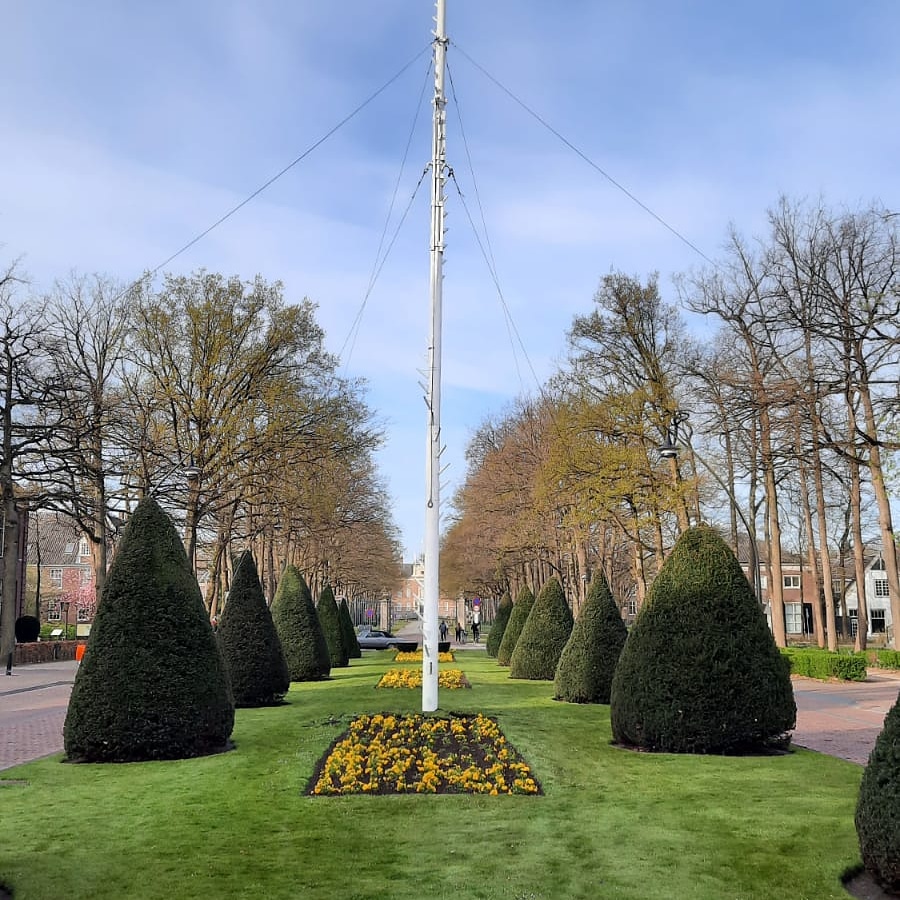 Laat de Koningsdag 2021 maar beginnen, op Het Rond in <a href="/gemeentezeist/">Gemeente Zeist</a> staat de houten vlaggenmast weer overeind. In alle vroegte heeft het Serviceteam met vele handen en kracht de klus geklaard. Blijft een mooi plaatje met #SlotZeist op de achtergrond