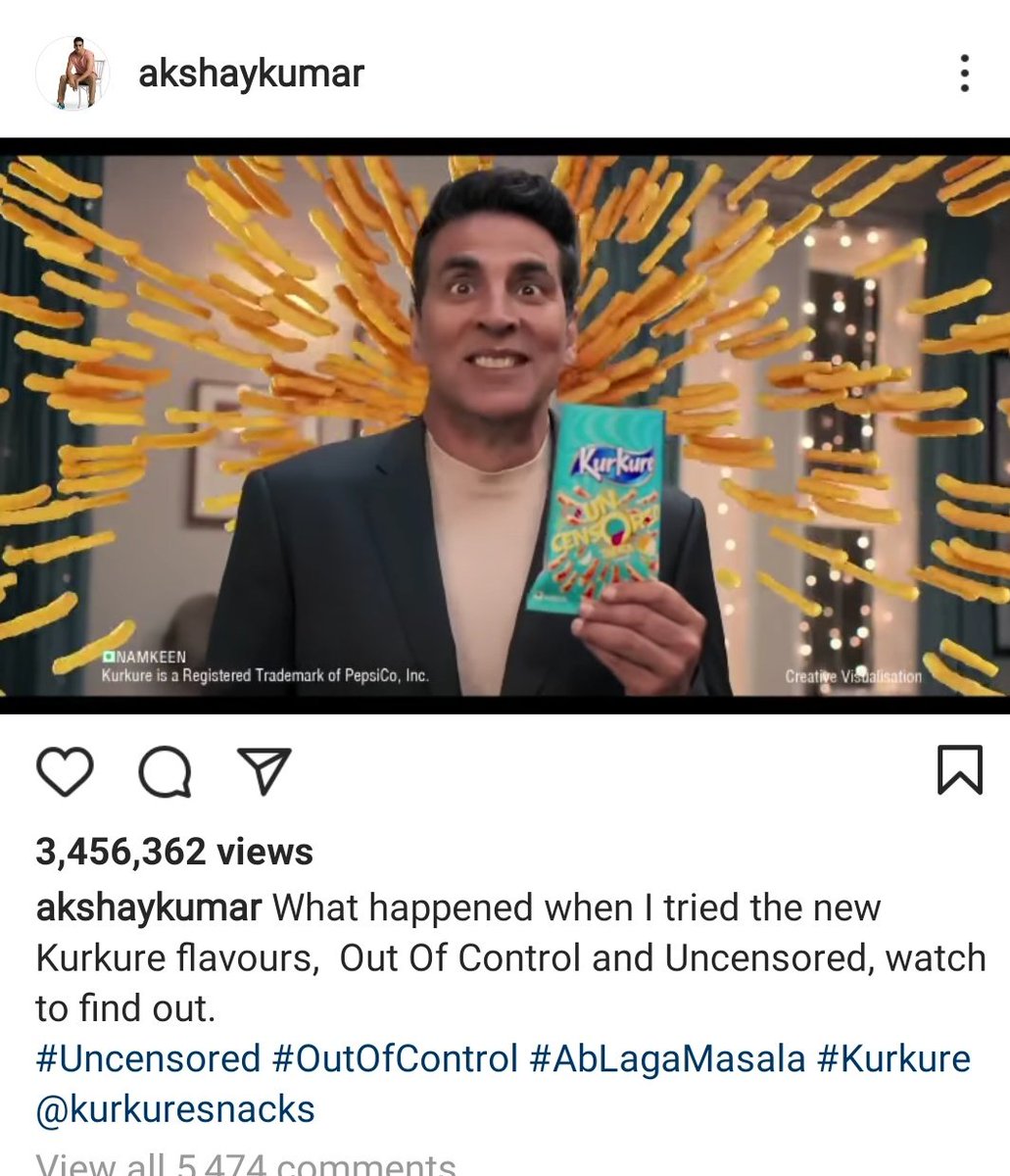 He made Kurkure filthy guys. I don't even have sass left I'm so disgusted by the ad. Bye.