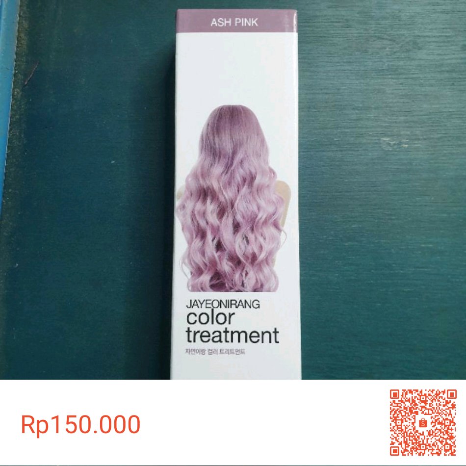 PRKpopShop's tweet photo. Saya menjual [JAYEONIRANG] Hair Color Treatment 60 mL / Cat Rambut (15 Ash Pink) seharga Rp150.000. Dapatkan produk ini hanya di Shopee! https://t.co/7lmyohLQtv #ShopeeID https://t.co/DIHiUPpPAA