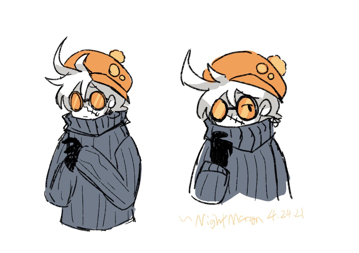 tried drawing my broken vessel hollow knight gijinka from 2018 cuz i  remembered them being a lot cuter but realized they just look like a  background character on invader zim, image size:1200x846