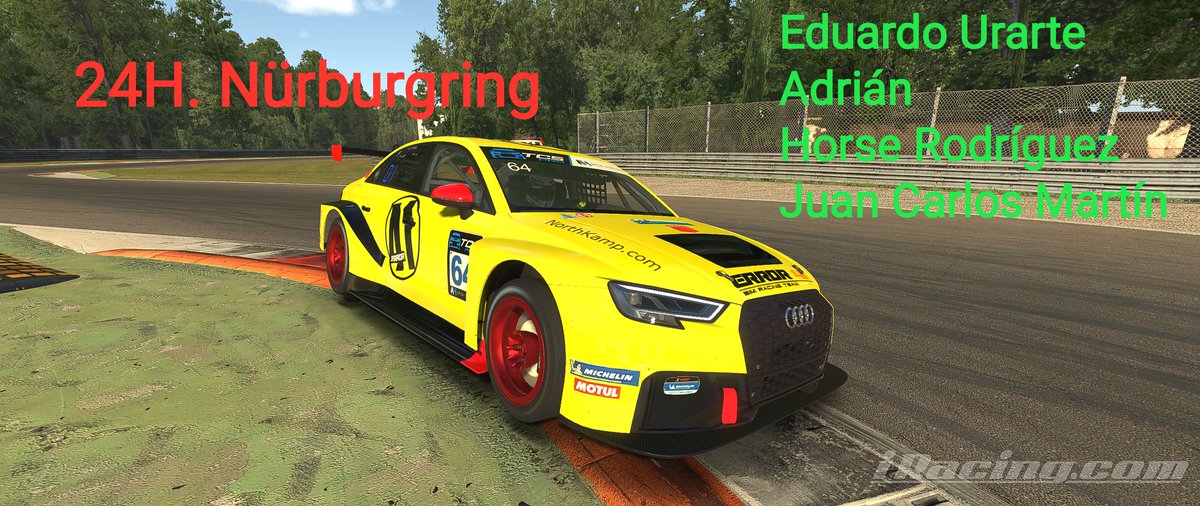 Este será el equipo que representará a Error 41 en esta Endurance tan especial, las 24h de Nürburgring. 

<a href="/urartelog/">Urarte 👁️</a>
<a href="/Anjox149/">Jose Rodriguez🇮🇨</a>
<a href="/RemonAdri/">Adri Remón</a>
<a href="/Virtualracingg1/">Juanki</a>

Mucha suerte y a disfrutar 💪