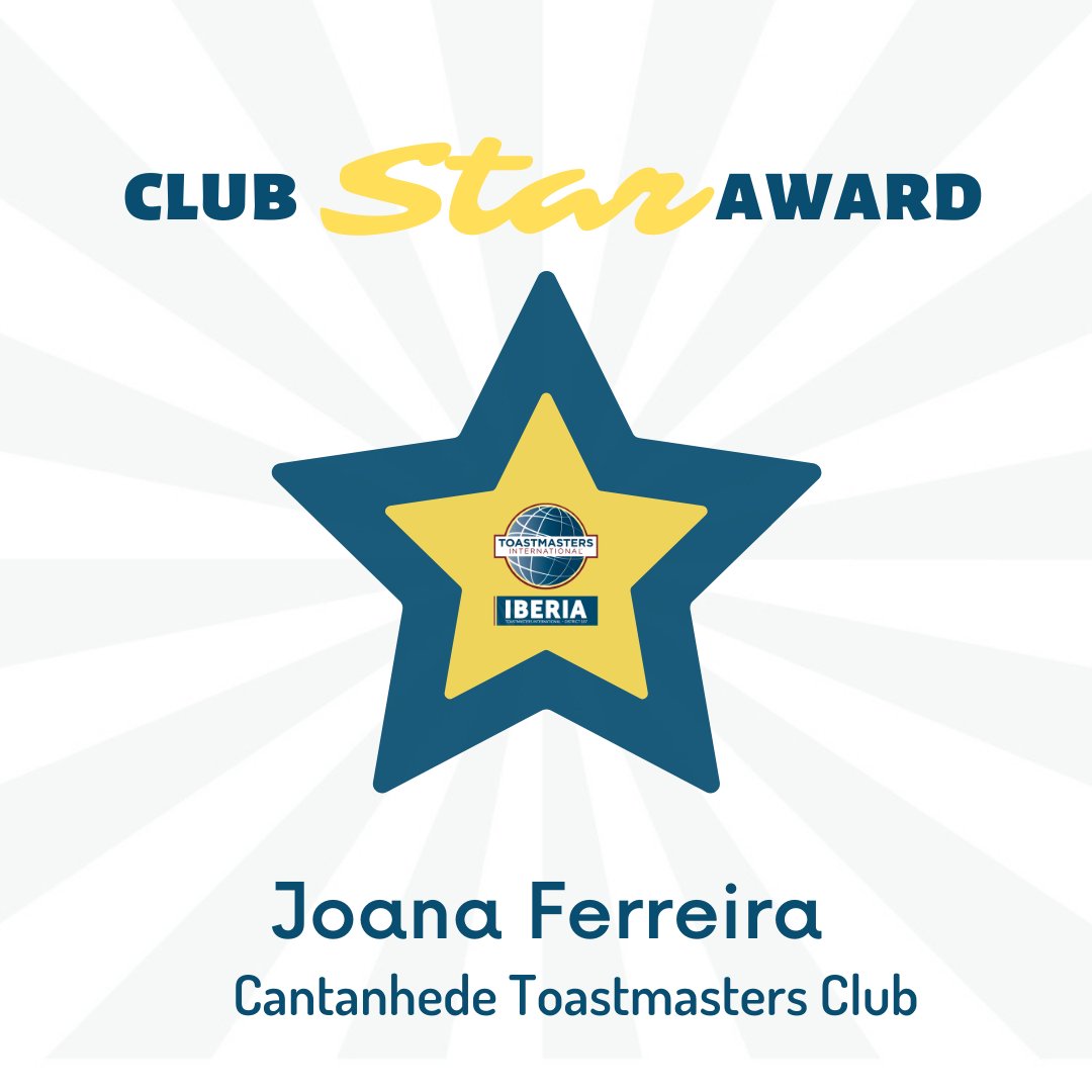 ToastmasterD107's tweet photo. Stars keep shining!
The Club Star Award is an opportunity to recognise a member for their enthusiasm, availability, creativity... Don't miss this opportunity! Let us know all the stars around Iberia! #toastmastersiberia #iberianvibes #publicspeaking #shareyourreasons https://t.co/0eWE6ibZLe
