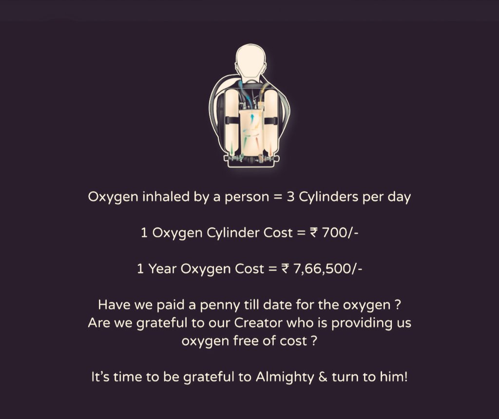 Now we get to know it’s value more, when there is scarcity of Artificial Oxygen Cylinder!

#covid #corona #coronavirus #covid19 #artificialoxygen #scarcityofoxygen #oxygenconcentrator #oxygenscarcity #india #karnataka #nooxygen #oxygentreatment