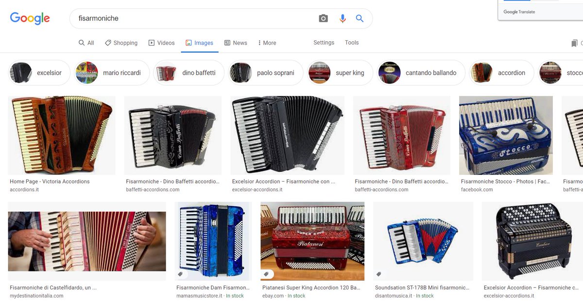 I was looking at pictures of types of pasta and there was fisarmoniche which looked like it might be good so I google image searched it and, well, at least there are keyboards?