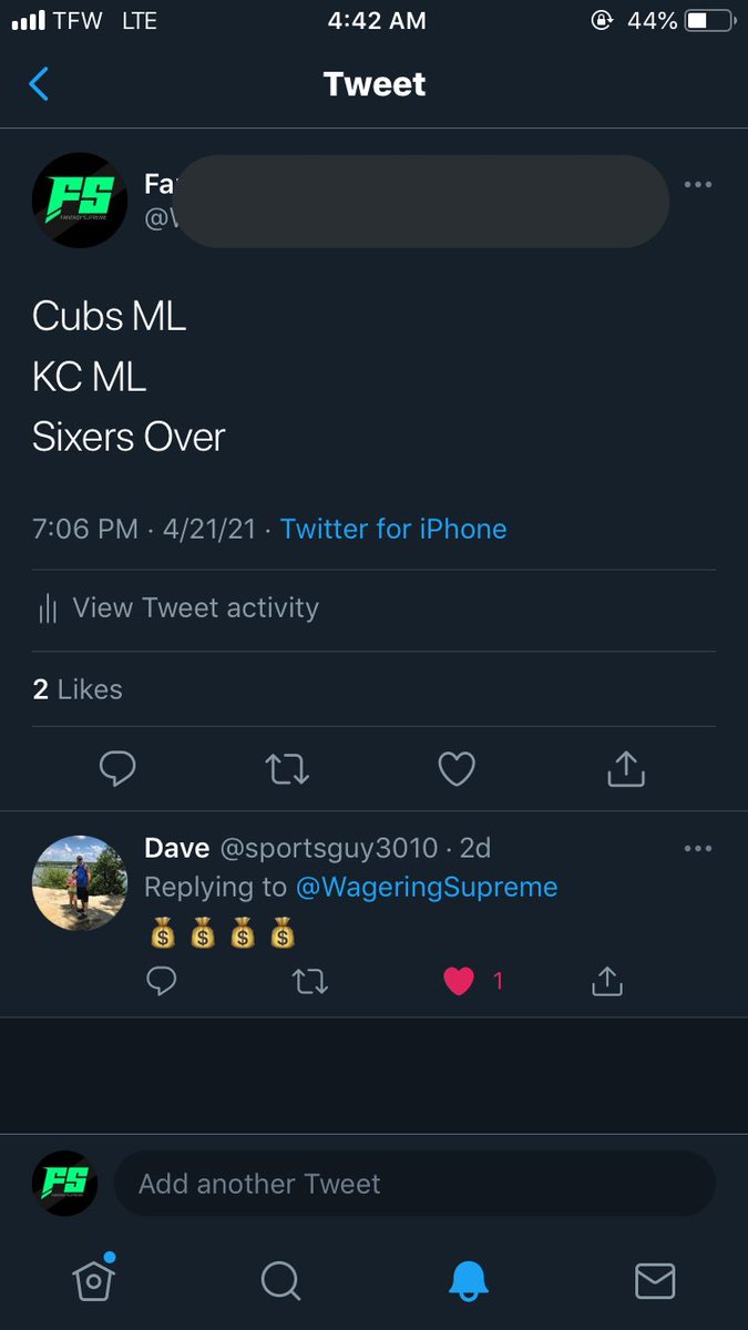 SupremeCapping's tweet image. I don’t promote bets because I don’t have time but 💵💵💵💵💵💵

Cubs 💵
Royals 💵
Sixers 💵

#sportsbetting #fanduelsportsbook #dfs #draftkings #nba #mlb