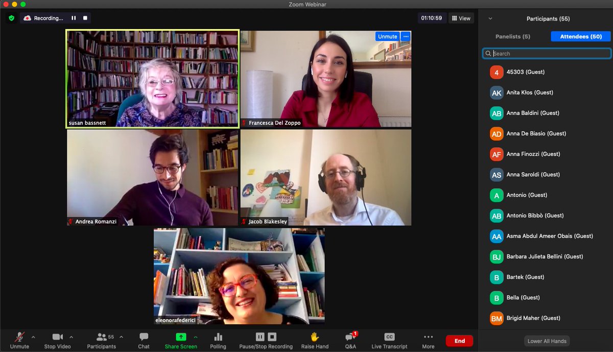 As expected, a great Q&amp;A session is following Susan Bassnett's keynote lecture. We are so honoured of having her with us! Thanks to our amazing chair Jacob Blakesley (<a href="/LeedsUniAHC/">Arts, Humanities and Cultures, University of Leeds</a>), who is perfectly conducting such an interesting debate! #TranslationStudies #tptlf21