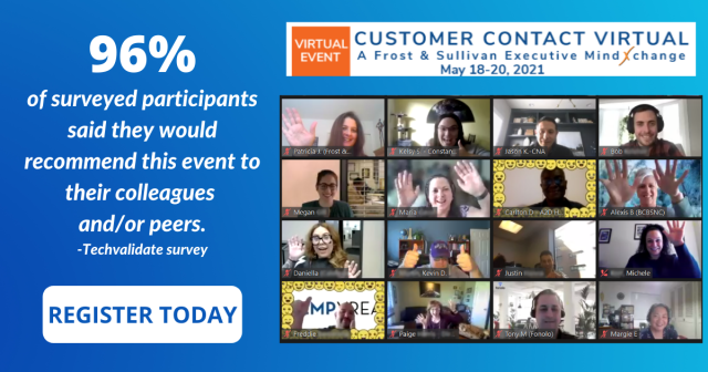jeeva_jvan's tweet photo. Participants agree. Join Frost & Sullivan for a truly atypical experience on May 18-20. #CCVirtual #cc #cx https://t.co/R7oSiHhsPX https://t.co/txX6RTVefq