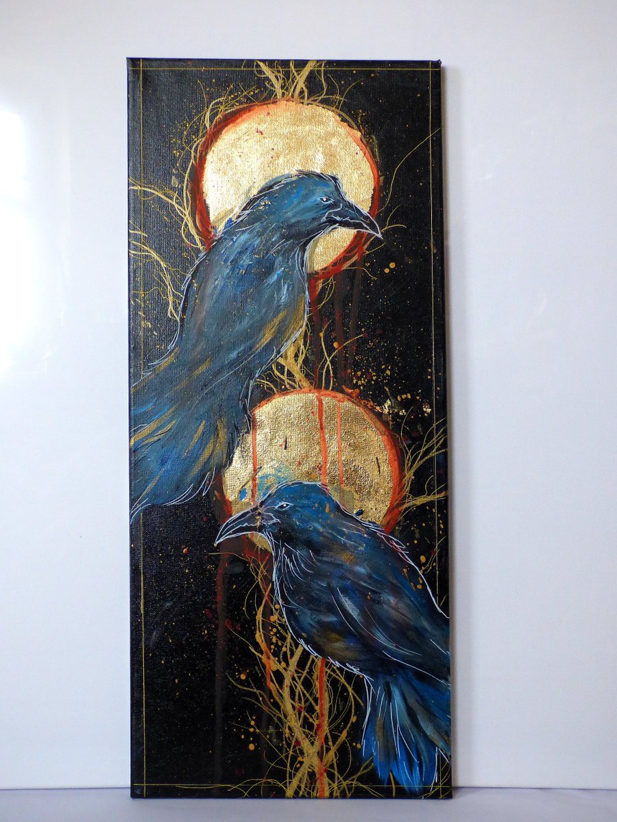 Moon Crows ✨🌙
#painting #acrylicpainting #acrylicart #crow #modernart #abstractart #goldleafart #artist