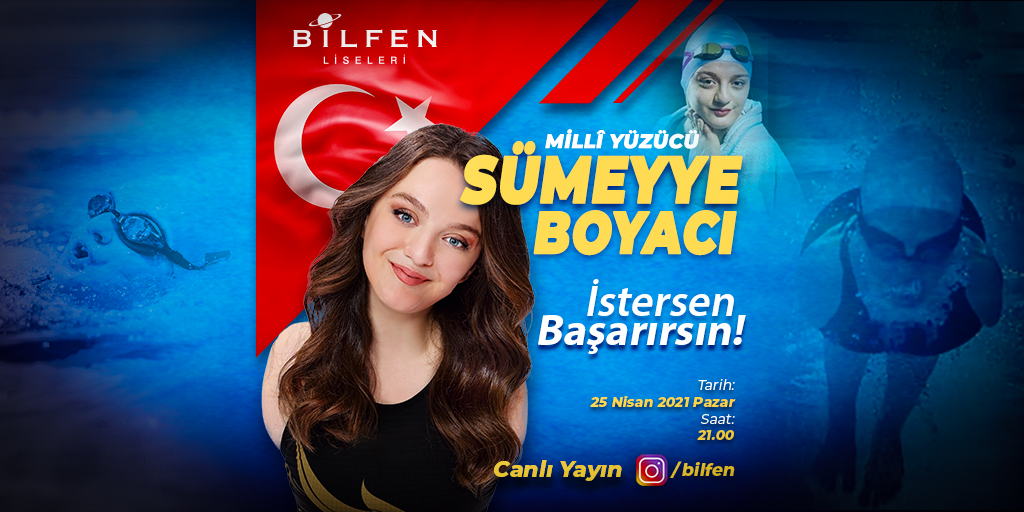 Yüzme branşında “Cumhuriyet tarihimizin ilk kadın Avrupa Şampiyonu ve Dünya 2. si” sporcumuz Sümeyye BOYACI ile Bilfen Okulları instagram hesabımızdaki canlı yayında birlikte olacağız. Hayata yüreğiyle sarılan Sümeyye’den başarı hikâyesini dinleyeceğiz.  #bilfen