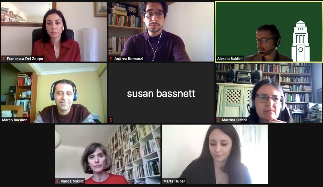 Alessio Baldini (<a href="/LeedsUniAHC/">Arts, Humanities and Cultures, University of Leeds</a>) chairs today’s first panel on “Power relations and cultural flows between literary systems”, with contributions by Marco Bucaioni (<a href="/ULisboa_/">ULisboa</a>), Marta Huber &amp; Vanda Mikšić (University of Zadar), Martina Ožbot (<a href="/FFLjubljana/">Filozofska fakulteta UL</a>). <a href="/ab_alessio/">alessio baldini</a> #tptlf21