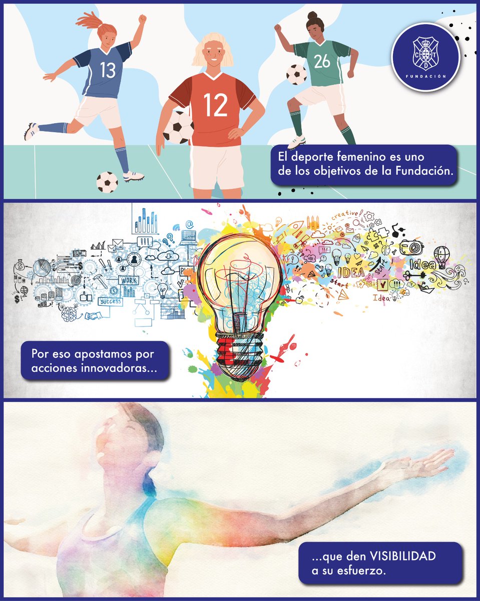 🔵Trabajamos por y para ellas 🙌. El apoyo al fútbol femenino ⚽️ es un propósito de presente y futuro para la #FundaciónCDT 💪 Por ello, apostamos por acciones innovadoras 🆕️ que visibilicen su esfuerzo 👏 <a href="/CDTOficial/">CD Tenerife 🏴󠁧󠁢󠁳󠁣󠁴󠁿</a> #CDTFemenino