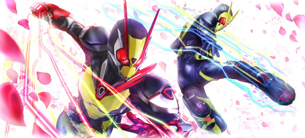 2boys multiple boys red eyes petals male focus rider belt tokusatsu  illustration images