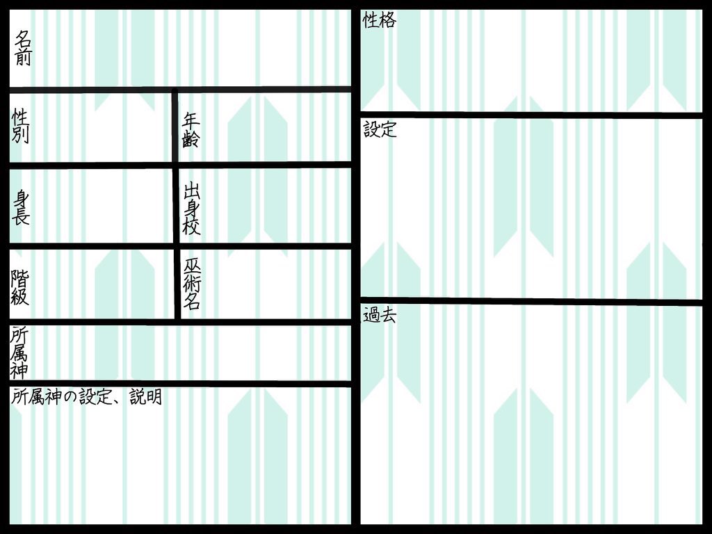 神妖の巫女 テンプレ 災守組用 悪始組用 創津班用 武器の詳細用 T Co Qst9pli1pa Twitter