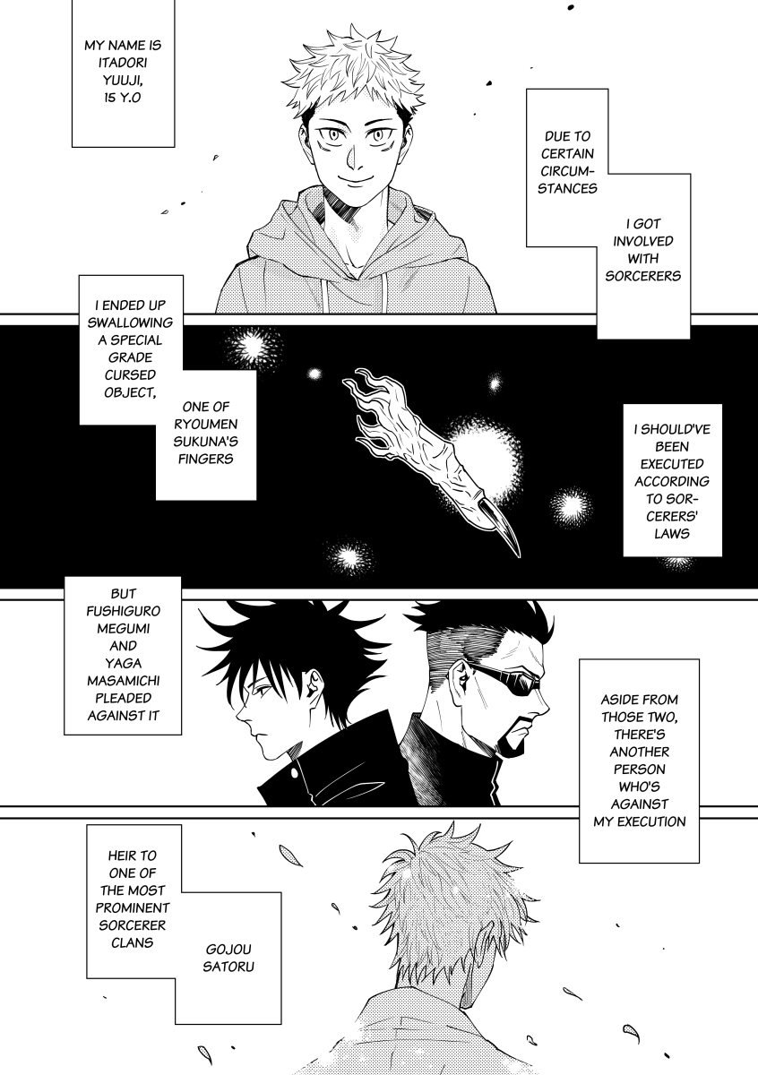 「五悠 Senpai-Kouhai AU」(Part 1)
The start follows the canon except for the faculty member who came to rescue Megumi and Yuuji was Yaga. Satoru is a 4th year student in this. 