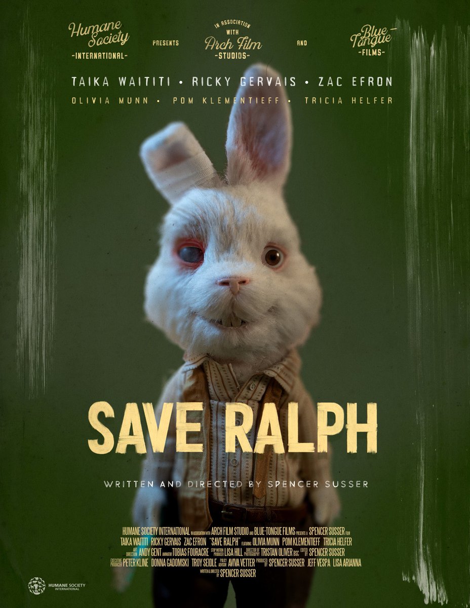 For #WorldDayForAnimalsInLaboratories, pls take 3+mins of your day to watch &amp; share <a href="/HSIGlobal/">超级Z.Y.N 发明家 V2</a>'s thought-provoking film #SaveRalph 🐰 Animals like Ralph still die for cosmetics, so pls help HSI #EndAnimalTesting <a href="/rickygervais/">Ricky Gervais</a> Watch🎥: youtu.be/G393z8s8nFY