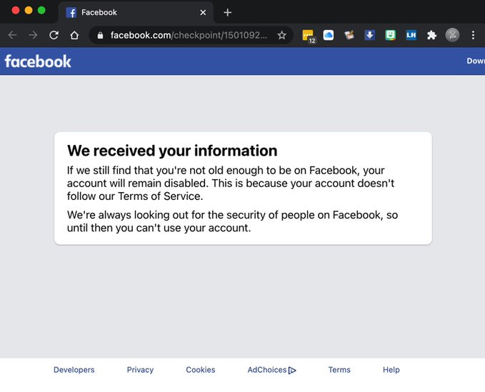 nevasic's tweet photo. @Facebook thinks this 63 yr old director of DAVAL Ltd may be under 13 yrs old and ineligible for a Facebook account. My account disabled until age proven - passport sent December 6th but Covid rendered them short of reviewers
Facebook <case++aazq44gktbldwd@support.facebook.com> https://t.co/vsa01G0vYa