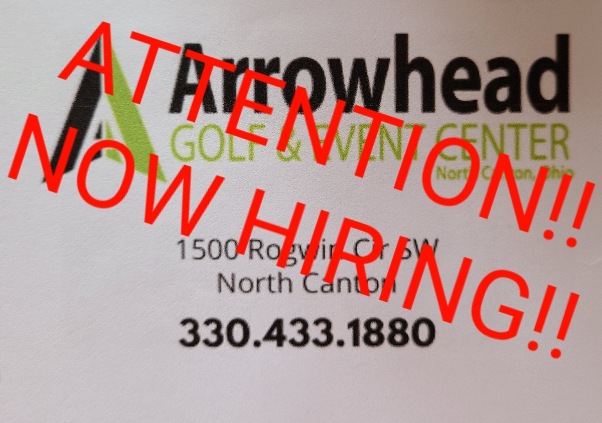 Come work with us at Arrowhead Golf &amp; Event Center!
We are currently hiring experienced kitchen staff for a full-time position! ($11 - $13 an hour, &amp; golf for free is an extra perk😉)
Stop in &amp; complete an application - talk with Bryan or Tamara while you're here too!
