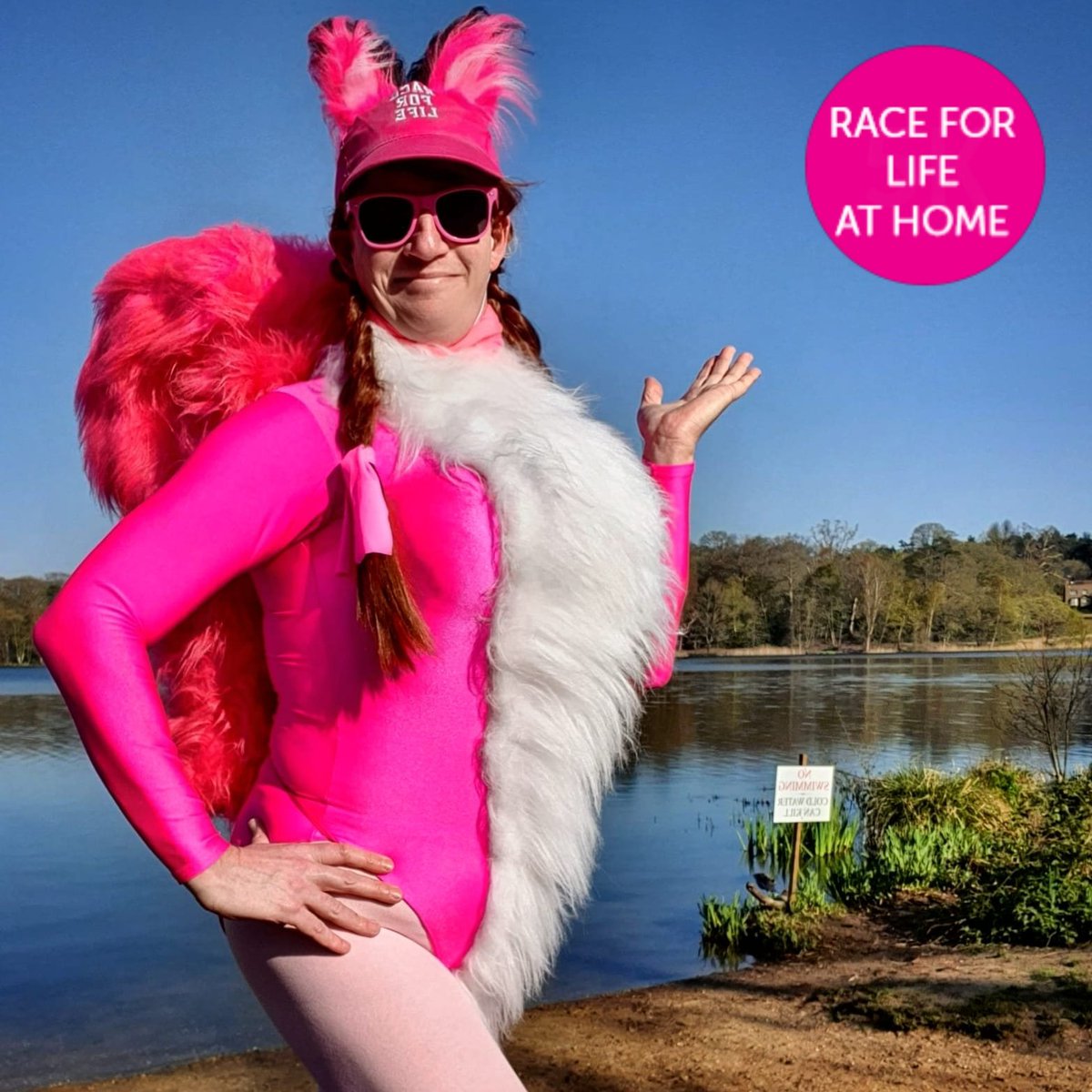 thatguyinatutu's tweet photo. @raceforlife #raceathome completed this morning at #virginiawater fabulous day, lovely people and met a few other fantastic participants along the way! #raceforlife #raceforlifeathome @CR_UK #thisisbeatingcancer #pinksquirrel https://t.co/KCmv34z7KT
