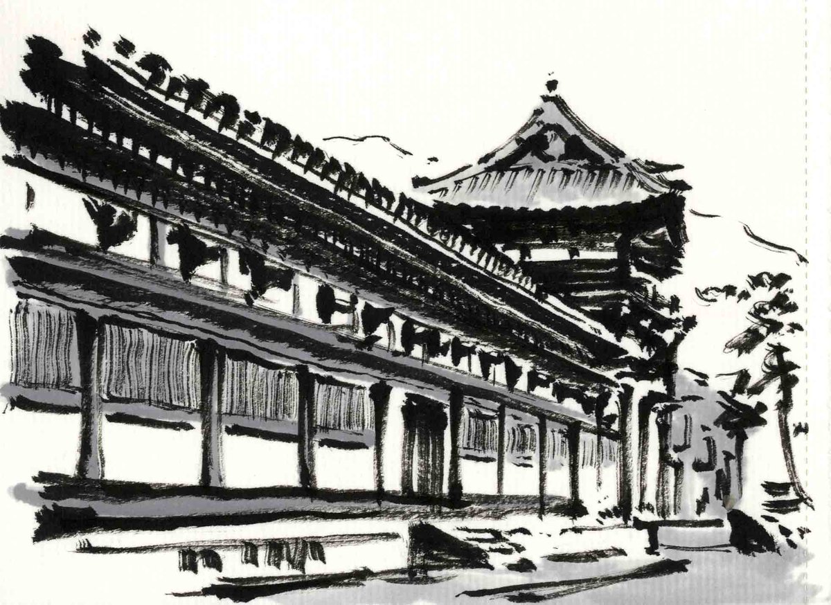 monochrome no humans architecture greyscale east asian architecture traditional media scenery  illustration images