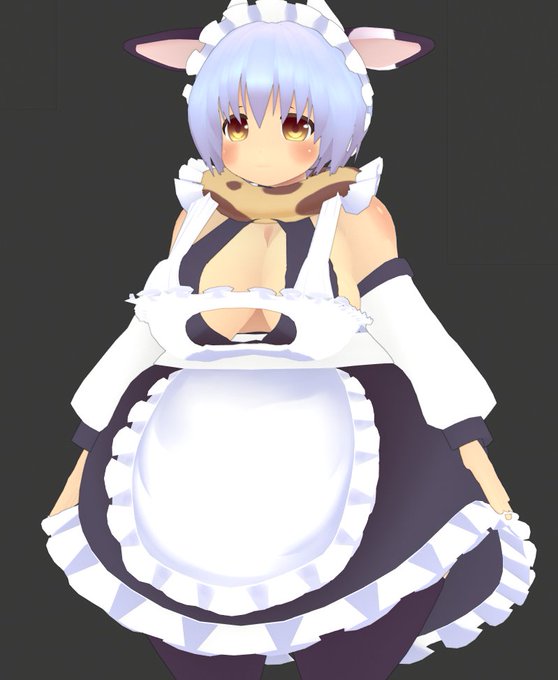 胸のボーンをポーズモードでガっと縮小してみた
こんな感じになるらしい 