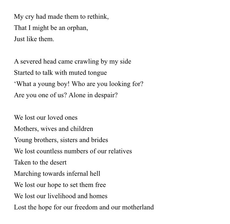 Armyrian's tweet image. Every Armenian, Assyrian &amp;amp; Greek has a story to tell on what happened to their loved ones 106 years ago. I want to share my great Grandads. Some extracts of a poem we found out he had written (translated into English) #keepthepromise #1915neveragain #ArmenianGenocide106