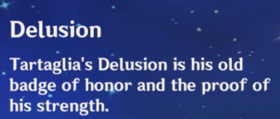 In his last character story it even says that his delusion is his badge of honor. He’s a warrior who takes pride in his achievements but despite all his taunts during his boss fight, isn’t very arrogant or against losing because he knows in the end it’ll only make him stronger