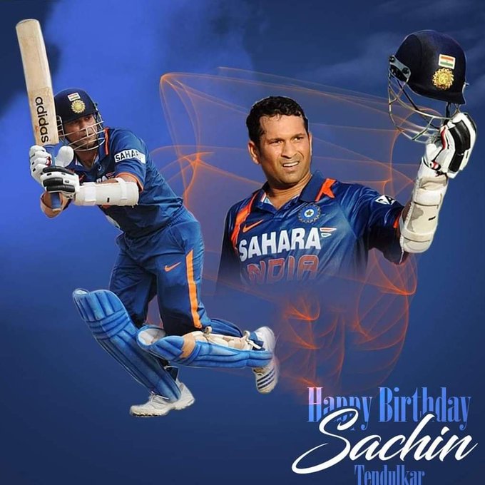 Happy Birthday to Master Blaster Sachin Tendulkar. I wish you health and happiness. 