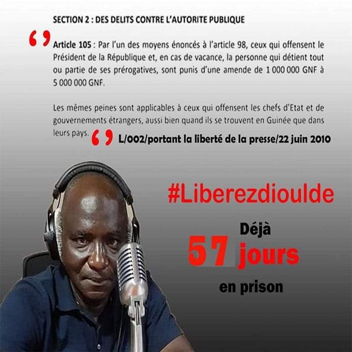 AlphaBinta's tweet photo. Notre pensée au journaliste Amadou Diouldé Diallo qui a fait 57 jours en prison. 
#liberezdioulde @alphacondepresi  @IbrahimaKFofana , @RFI @TV5MONDE @RSF_fr https://t.co/UIKe1xp79y