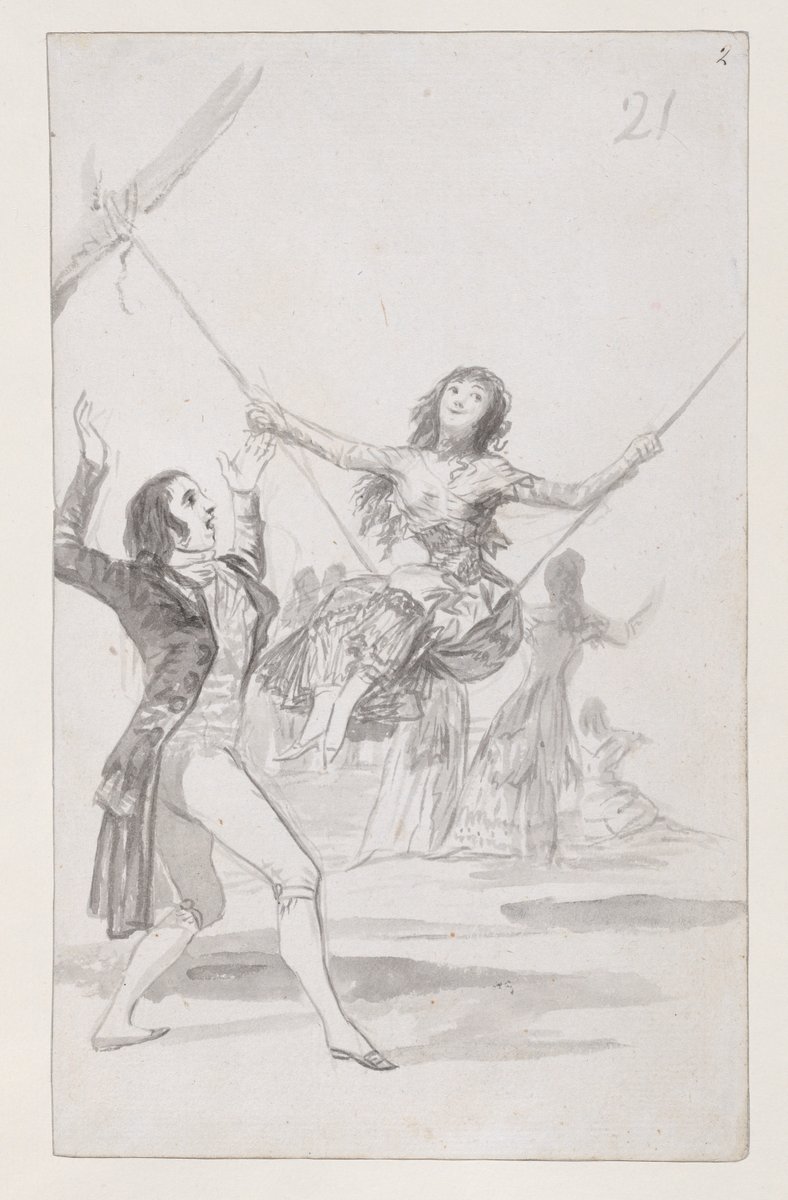 Goya, Girl on a swing, a man with his arms raised; folio 21 (recto) from the Madrid Album 'B', 1795–97 https://t.co/rU2OmpSkOB #themet #drawingsandprints https://t.co/prU2lgvanY